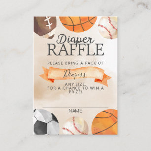 Inserção de Cartão Raffle de Fralda Esportiva