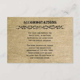 Inserção de Casamento Burlap Ocidental