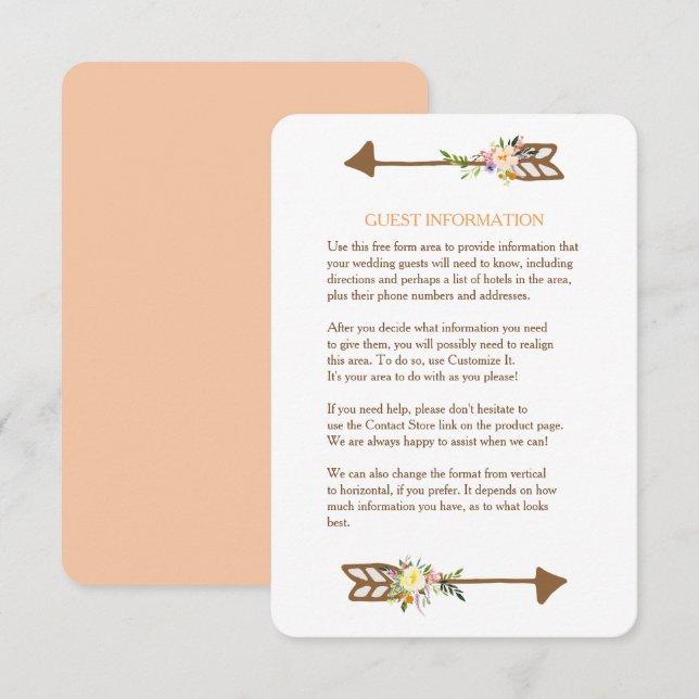 Inserção de Casamento de Buquê Floral Peach (Frente/Verso)