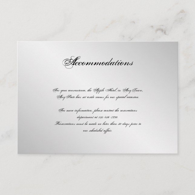 Inserção de Casamento de Elegância de Prata (Frente)