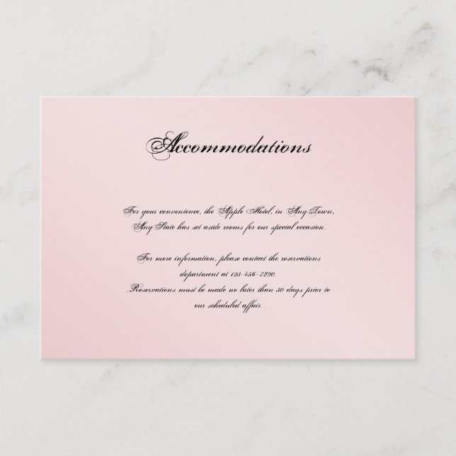 Inserção de Casamento de Elegância Rosa-Blush (Frente)