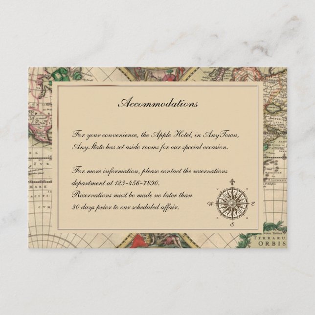 Inserção de Casamento de Mapa do Velho Mundo (Frente)