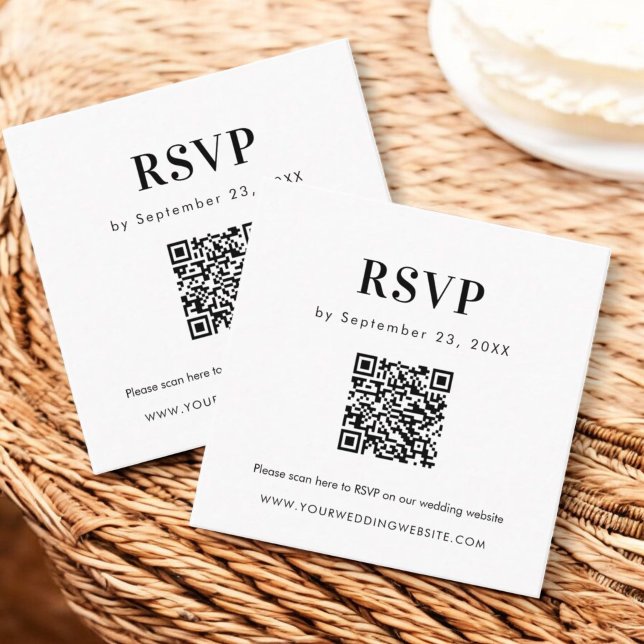Inserção de Casamento de Negrito RSVP de Código QR (Criador carregado)