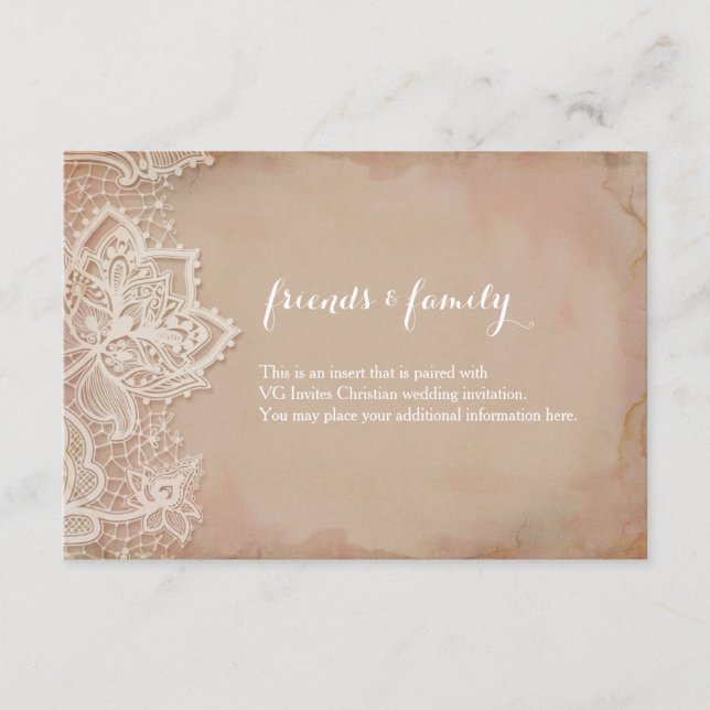 Inserção de casamento de renda - Rosa vintage (Frente)