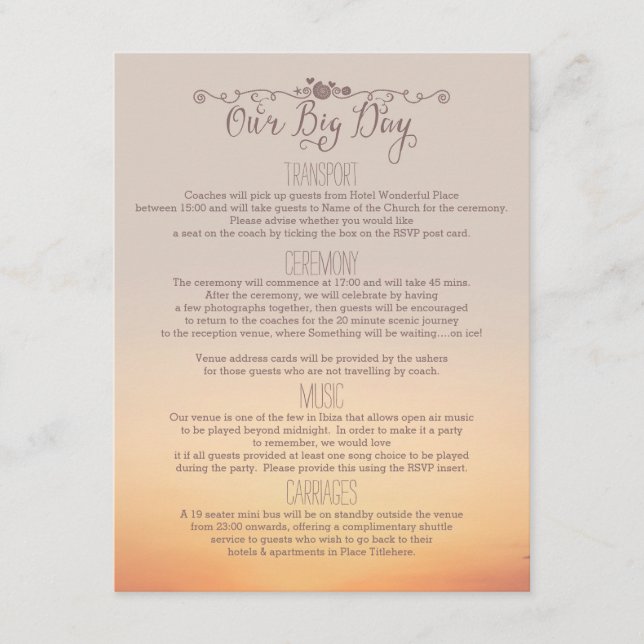 Inserção de casamento na praia "nosso grande dia" (Frente)