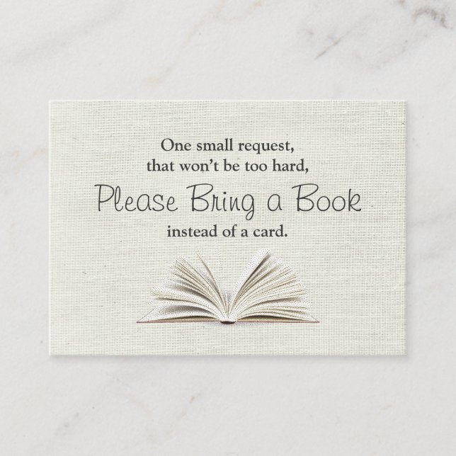 Inserção de Chá de Bebê Traga um Livro Rústico (Frente)