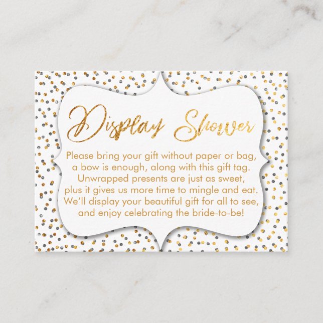 Inserção de Chá de Exibição Personalizada (Frente)