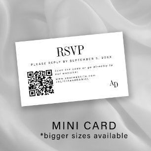 Inserção de código QR de RSVP de casamento preto e