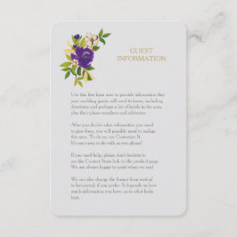 Inserção de Convidado de Casamento Dourado Roxo