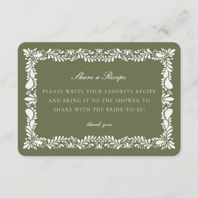 Inserção de Convite de Receita de Partilha de Azul (Frente)