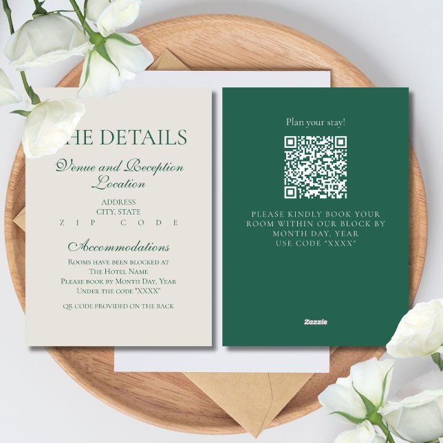 Inserção de Convite Moderno e Elegante com Detalhe (Modern Elegant Sage Green Wedding Suite Theme with options to personalize for your special day.)