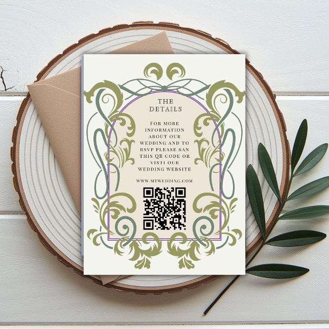 Inserção de detalhes de casamento com código QR de (Criador carregado)