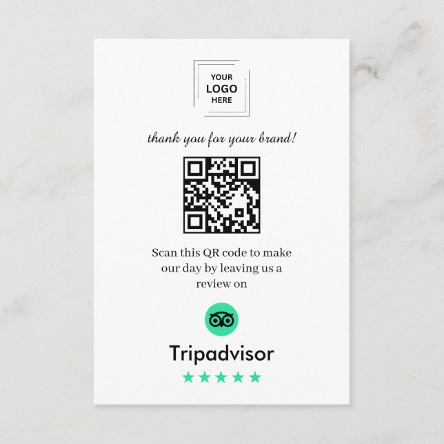 Inserção de feedback do cliente de revisão QR do T (Frente)