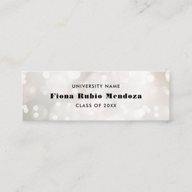 Inserção de Nome de Graduação Pérola Bokeh Branco  (Frente)