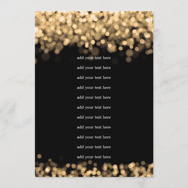 Inserção de Programa de Casamento Luzes Douradas (Frente)