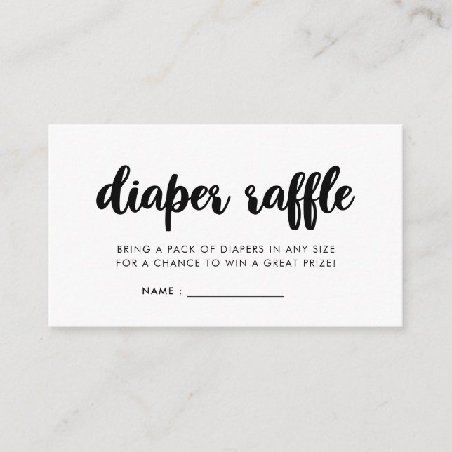 Inserção de rifa de fralda moderna (Frente)