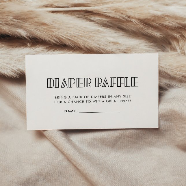 Inserção de rifa de fraldas para chá de bebê retrô (Criador carregado)