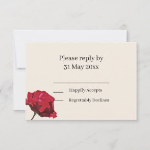 Inserção de RSVP de Rosa vermelha Elegante