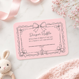 Inserção de Sorteio de Fraldas com Laço Rosa Minim