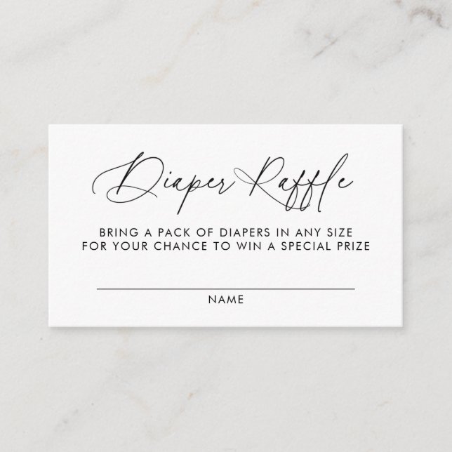 Inserção de Sorteio de Fraldas para Chá de Bebê (Frente)