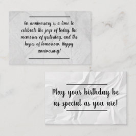 Inserção do cartão - Aniversário / Desejos de Aniv