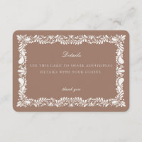 Inserção do Cartão de Detalhes do Azulejo Mocha Br