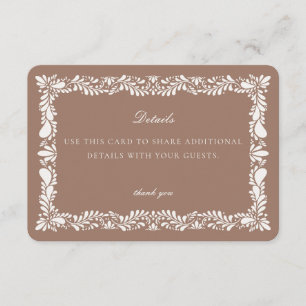 Inserção do Cartão de Detalhes do Azulejo Mocha Br