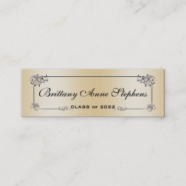 Inserção do Cartão de Nome de Graduação Dourada El