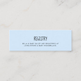 Inserção do cartão de registro do Chá de fraldas a