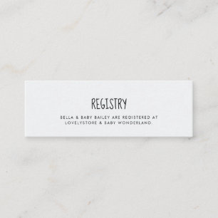 Inserção do cartão de registro do Chá de fraldas d