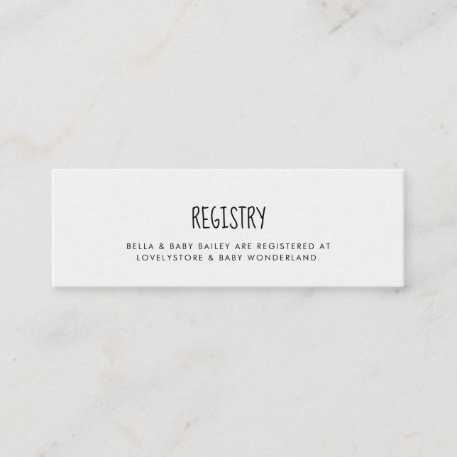 Inserção do cartão de registro do Chá de fraldas d (Frente)