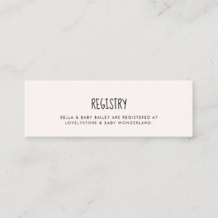 Inserção do cartão de registro do Chá de fraldas e