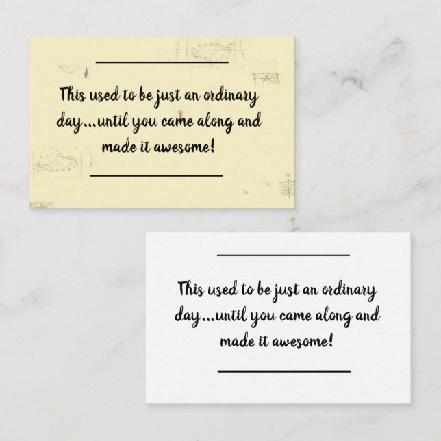 Inserção do cartão - Mensagem de aniversário - Sem (Frente/Verso)