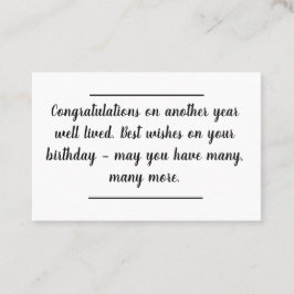 Inserção do cartão - Mensagem de aniversário - Uma