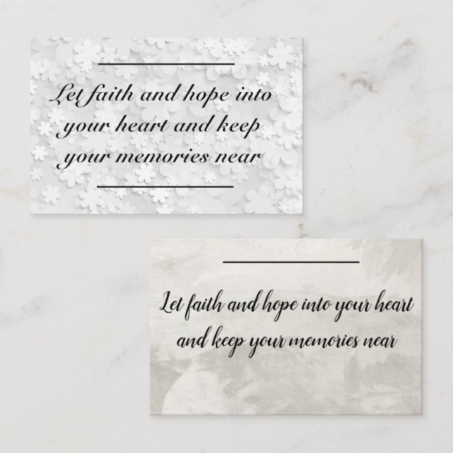 Inserção do cartão - simpatia - Condolência 2 (Frente/Verso)