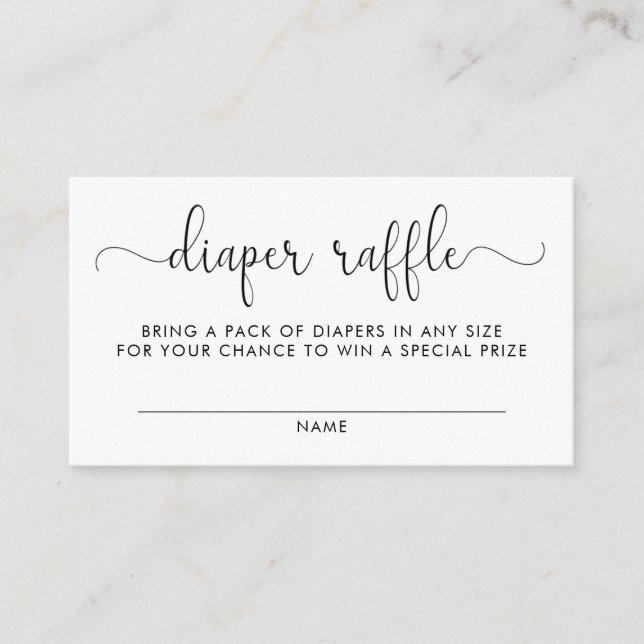 Inserção do Chá de fraldas Raffle fralda (Frente)