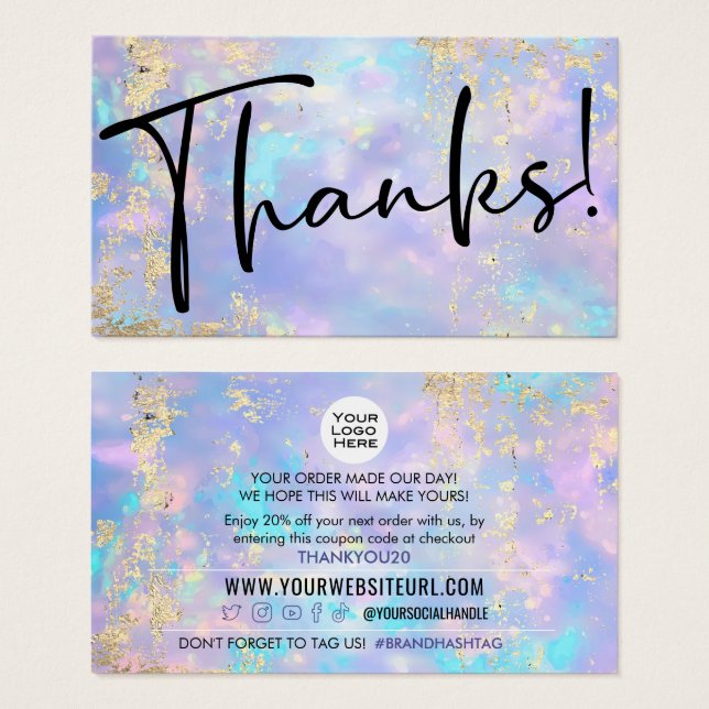 Inserção do código de cupão de desconto do cliente (Frente & Verso)