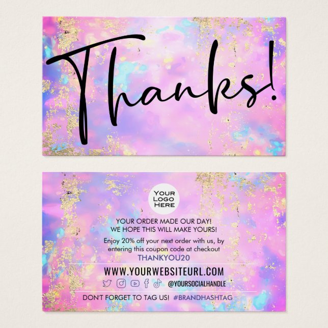 Inserção do código de cupão de desconto do cliente (Frente & Verso)