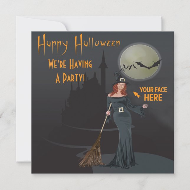 INSERÇÃO do convite da foto do Dia das Bruxas SUA (Frente)