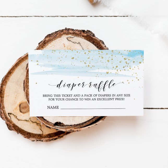 Inserção do Convite de Raffle Fralda Azul de Aquar (Criador carregado)