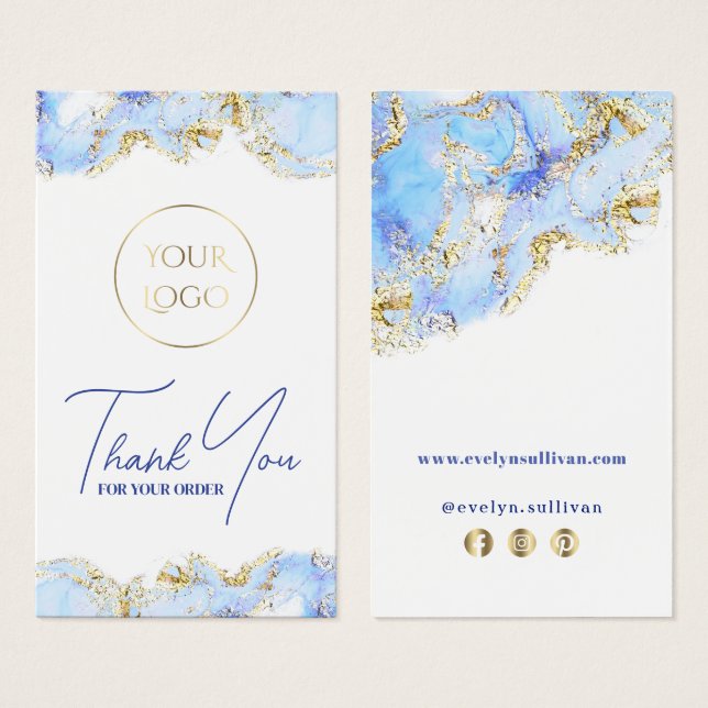 Inserção do design de rolagem azul de pastel (Frente & Verso)