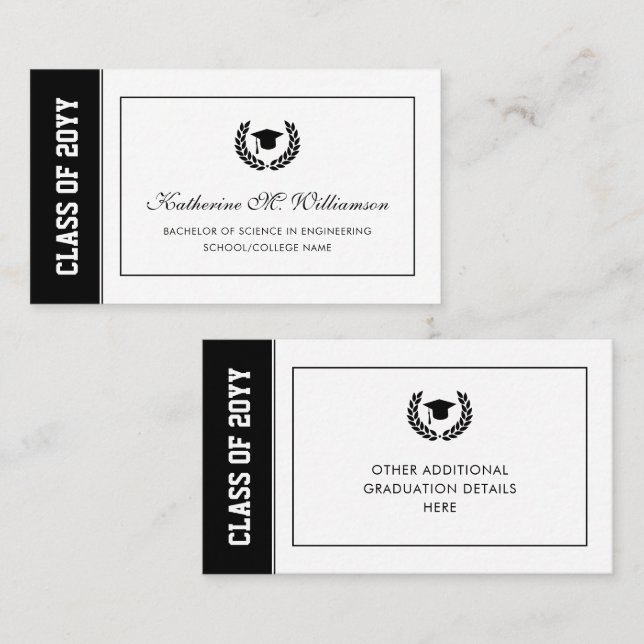 Inserção do Nome do Anúncio de Graduação Moderna (Frente/Verso)