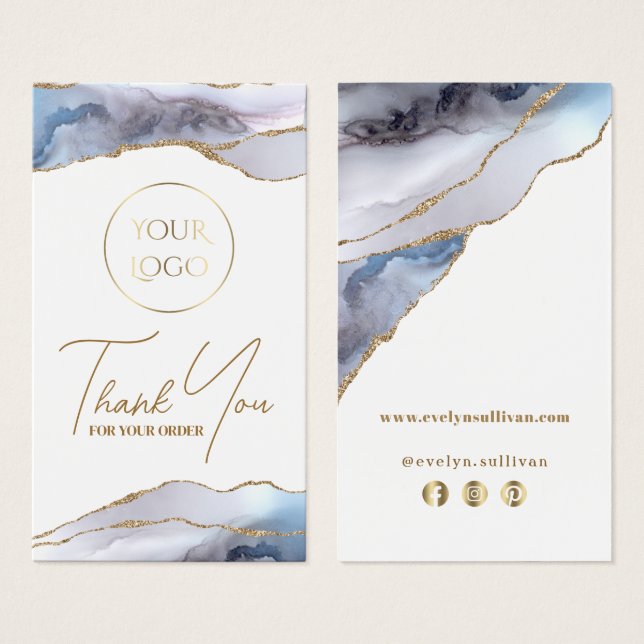 inserção do pacote de agata azul da cinza (Frente & Verso)