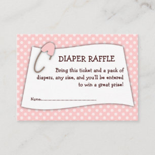 Inserção do tíquete de Raffle da Fralda rosa
