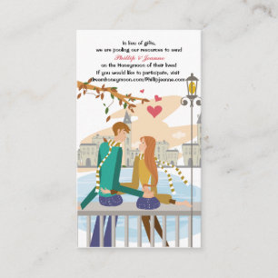 Inserção ideal do pedido da lua de mel do casal