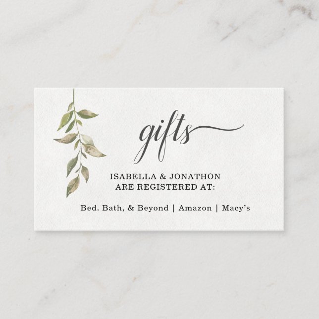 Inserção no Registro de Presentes em Aquarela / En (Frente)