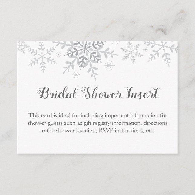 Inserção para Chá de Noiva Flocos de Neve no Inver (Frente)