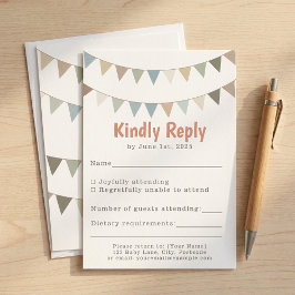 Inserção RSVP de chá de fraldas de bunda pastel co