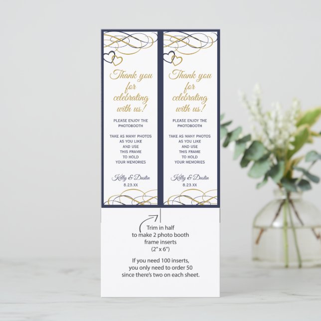 Inserções de Cabine de Fotos de Casamento - Azul E (Em pé/Frente)