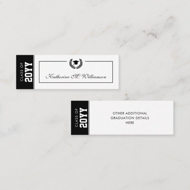 Inserções de Cartão de Nome de Graduação Moderna P (Frente/Verso)